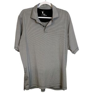 Fairway & Greene FG signature Men's Polo golf shirt black & white stripe large